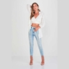 Calça Jeans Cropped Jegging Feminina Lado Avesso